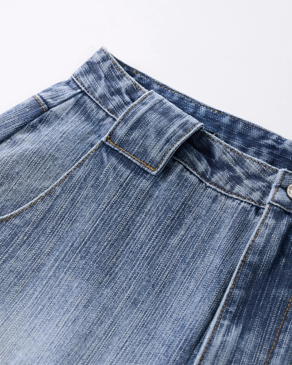 Omygoods Monkey Wash Bamboo Weave Barrel Jeans