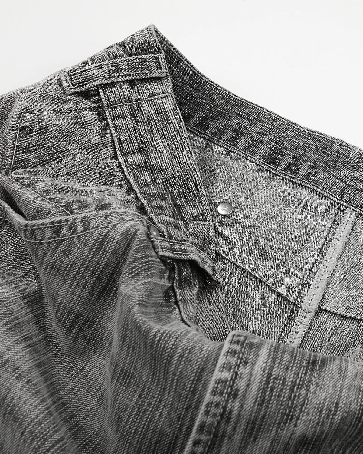 Omygoods Gray Bamboo Weave Barrel Jeans