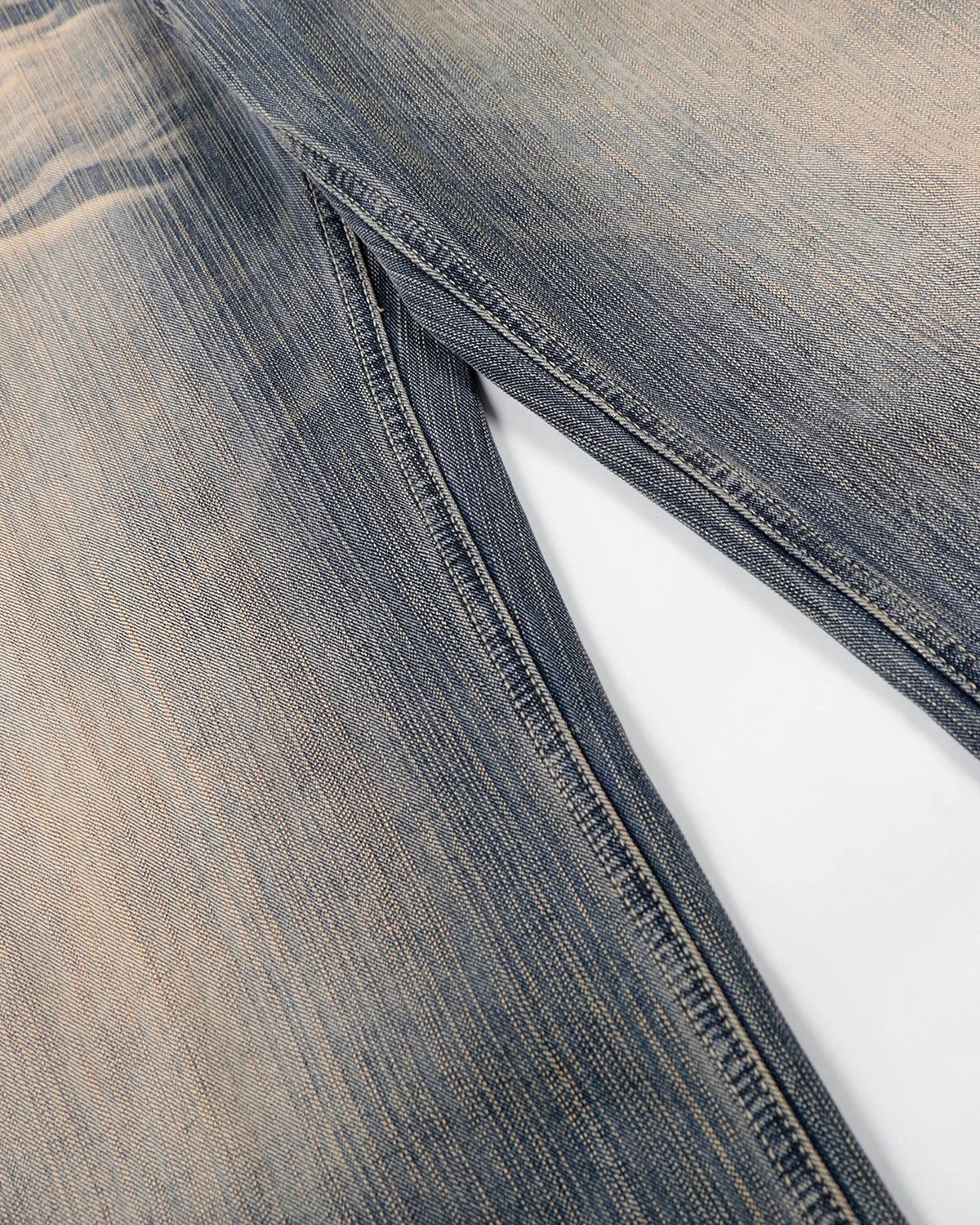Omygoods Bamboo Weave Dirty Wash Barrel Jeans