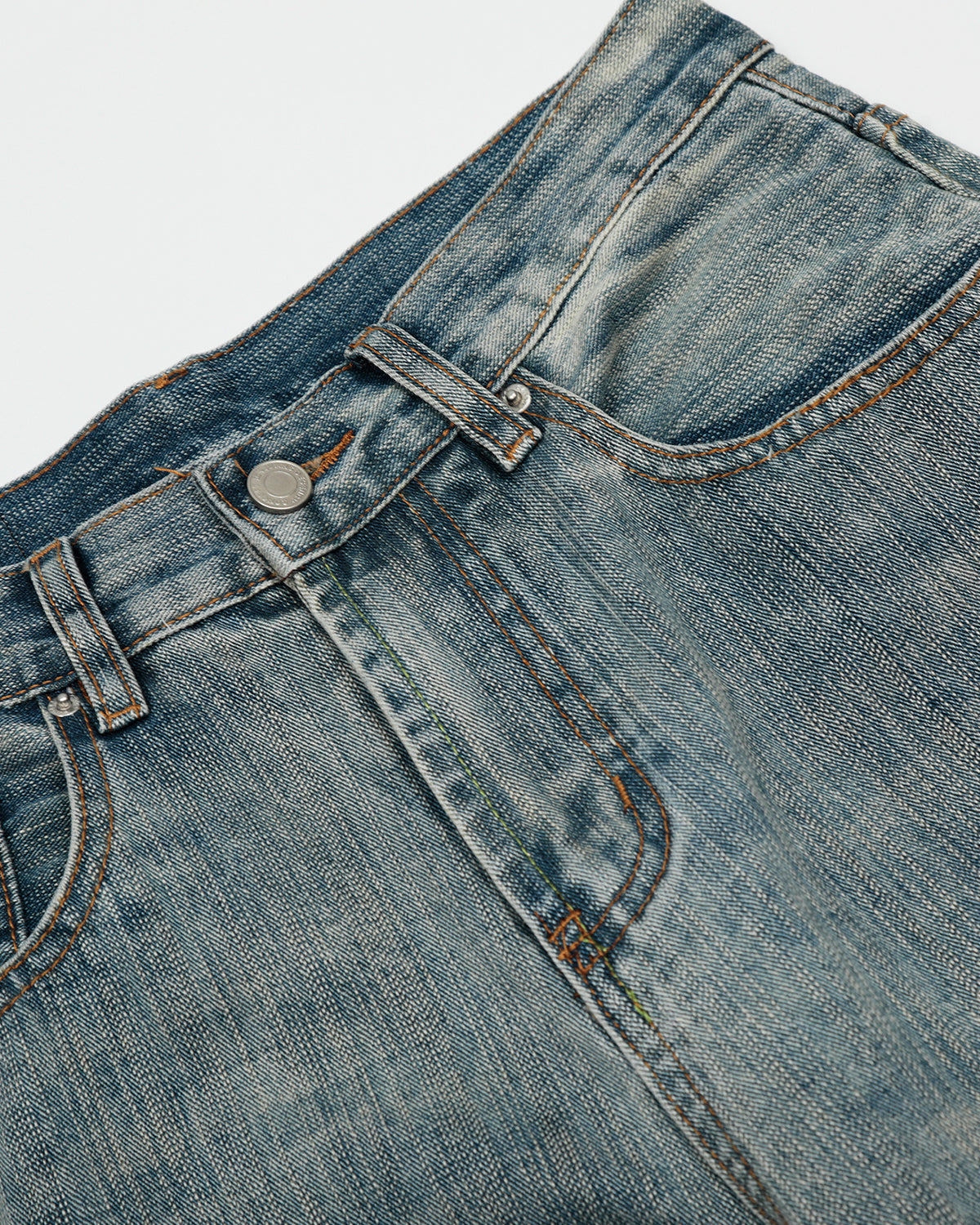 Omygoods Bamboo Weave Distressed Baggy Jeans