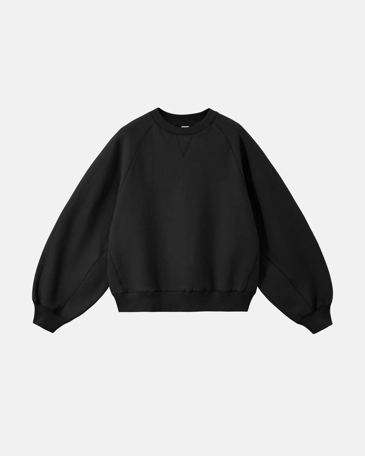 Omygoods Batwing Sleeve Fleece Crewneck Sweatshirt