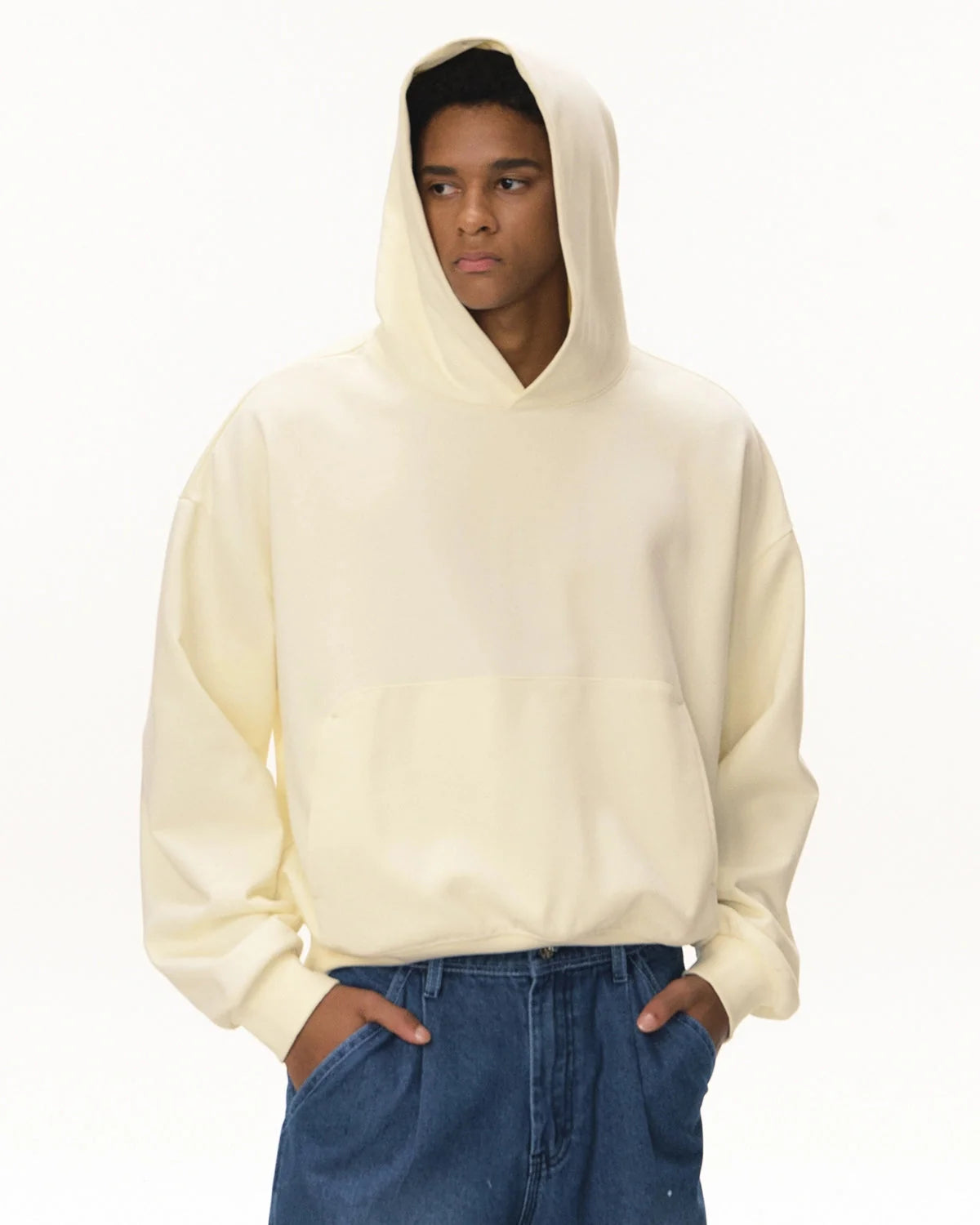 Omygoods Blank Boxy Fit French Terry Hoodie