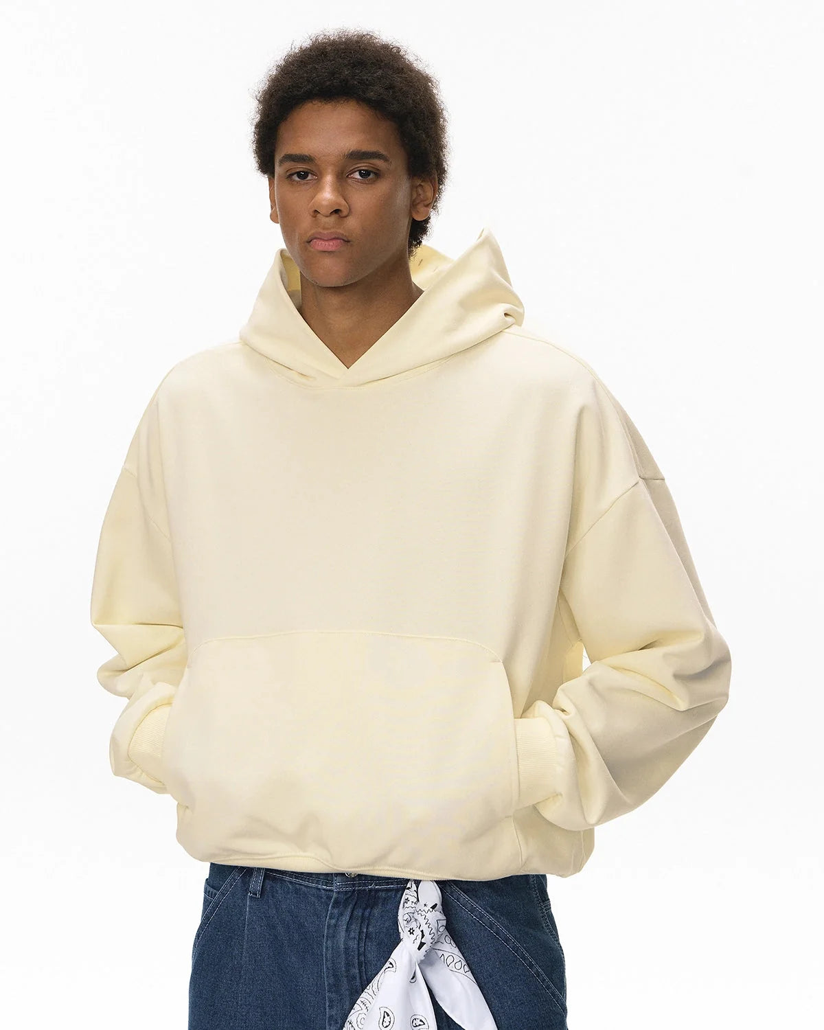 Omygoods Blank Boxy Fit French Terry Hoodie