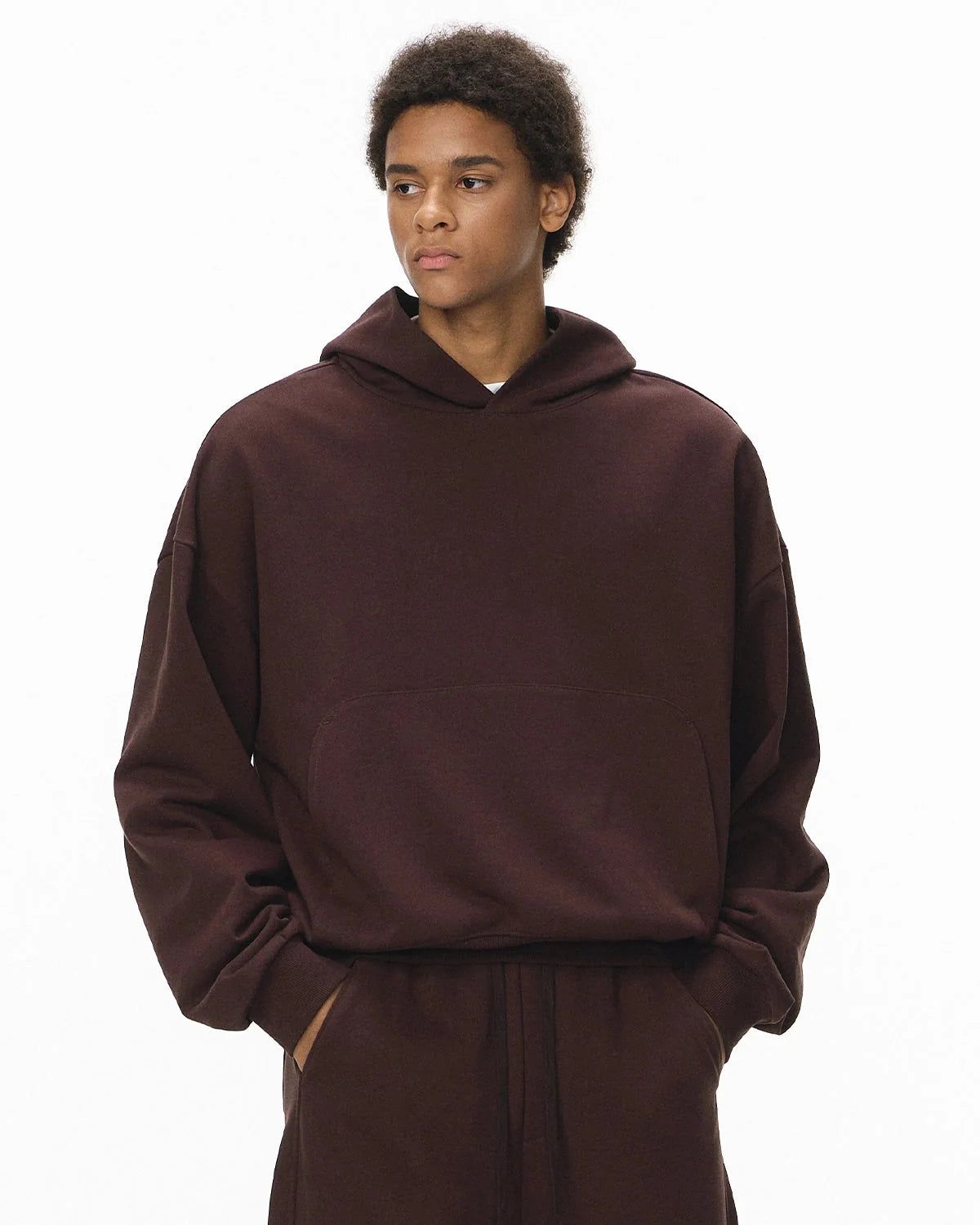 Omygoods Blank Boxy Fit French Terry Hoodie