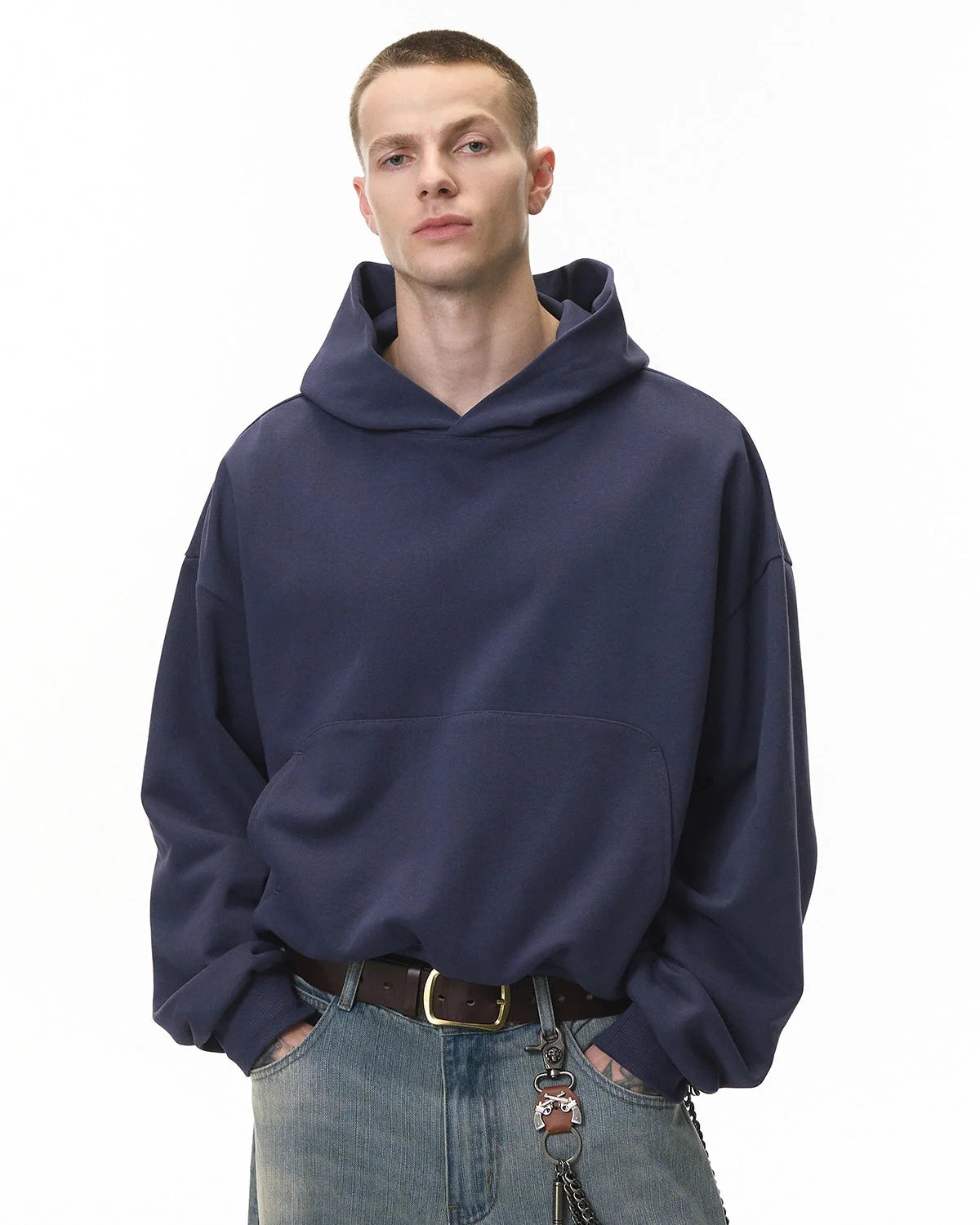 Omygoods Blank Boxy Fit French Terry Hoodie