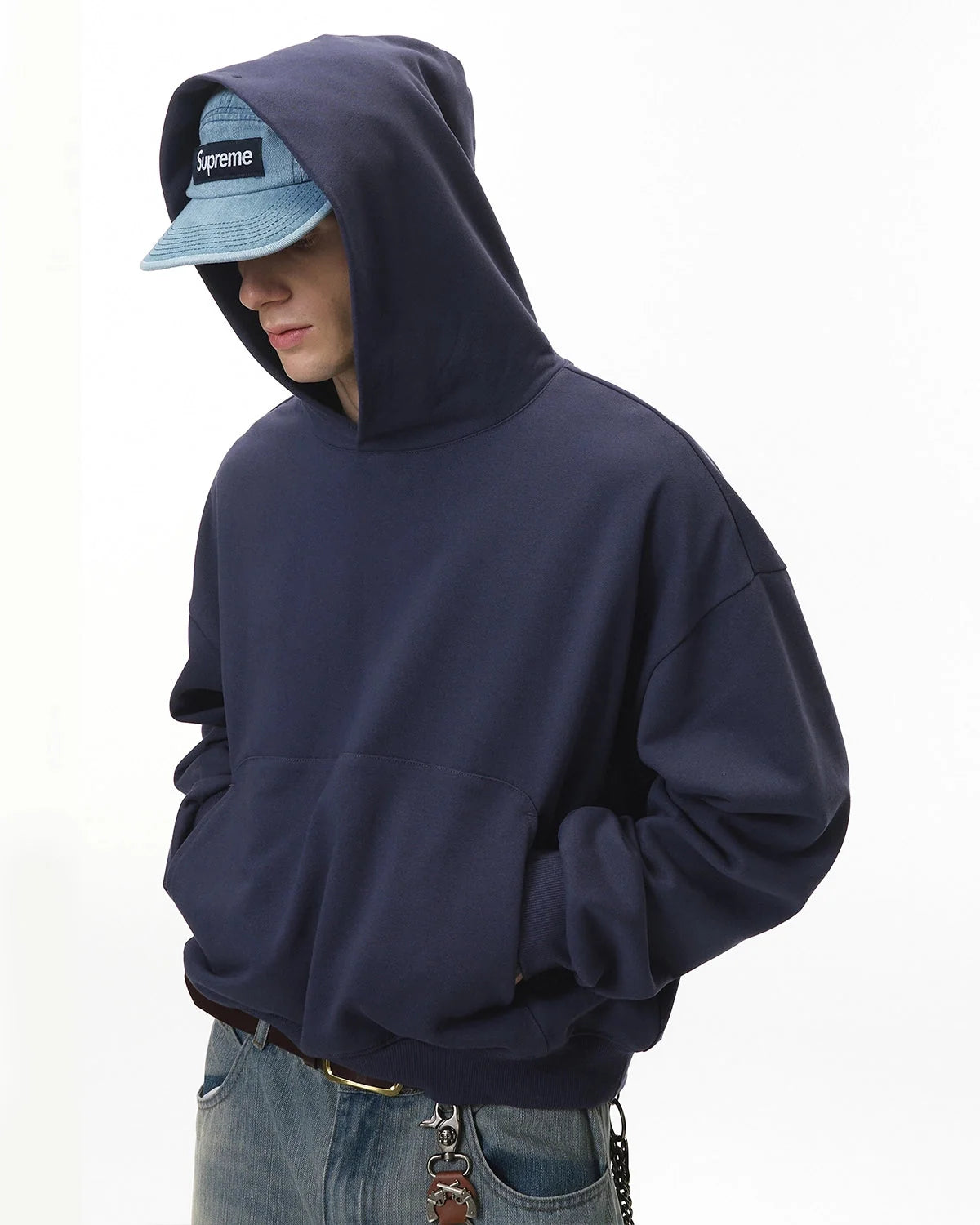 Omygoods Blank Boxy Fit French Terry Hoodie
