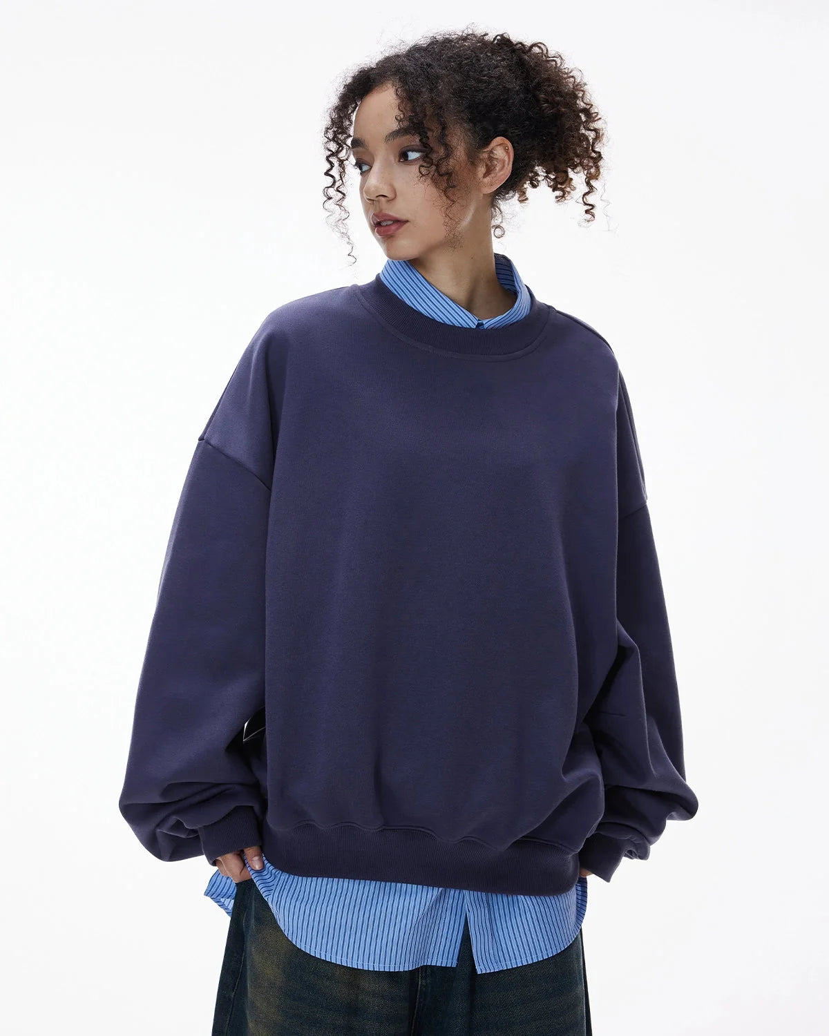 Omygoods Blank Comfy Crewneck Sweatshirt