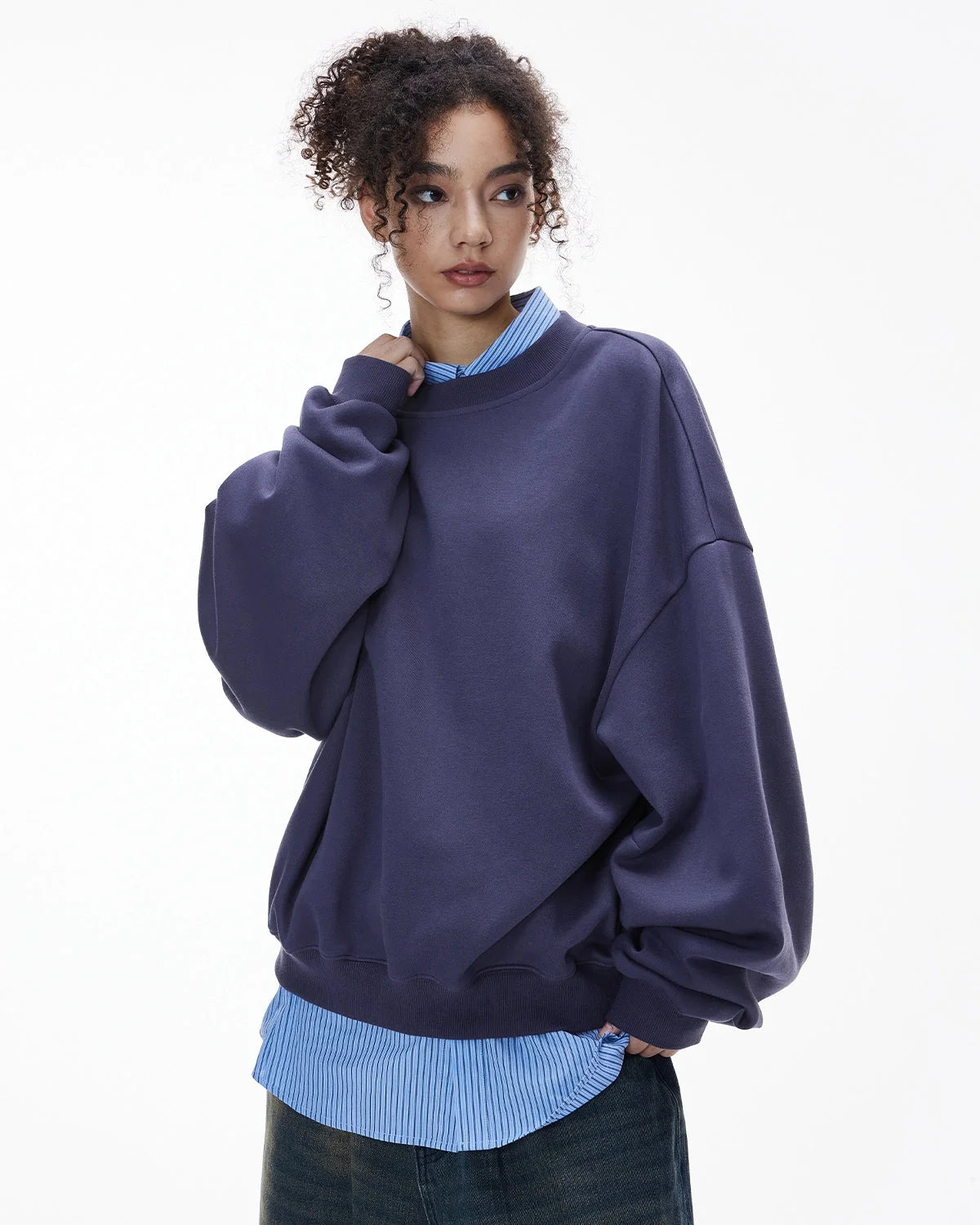 Omygoods Blank Comfy Crewneck Sweatshirt