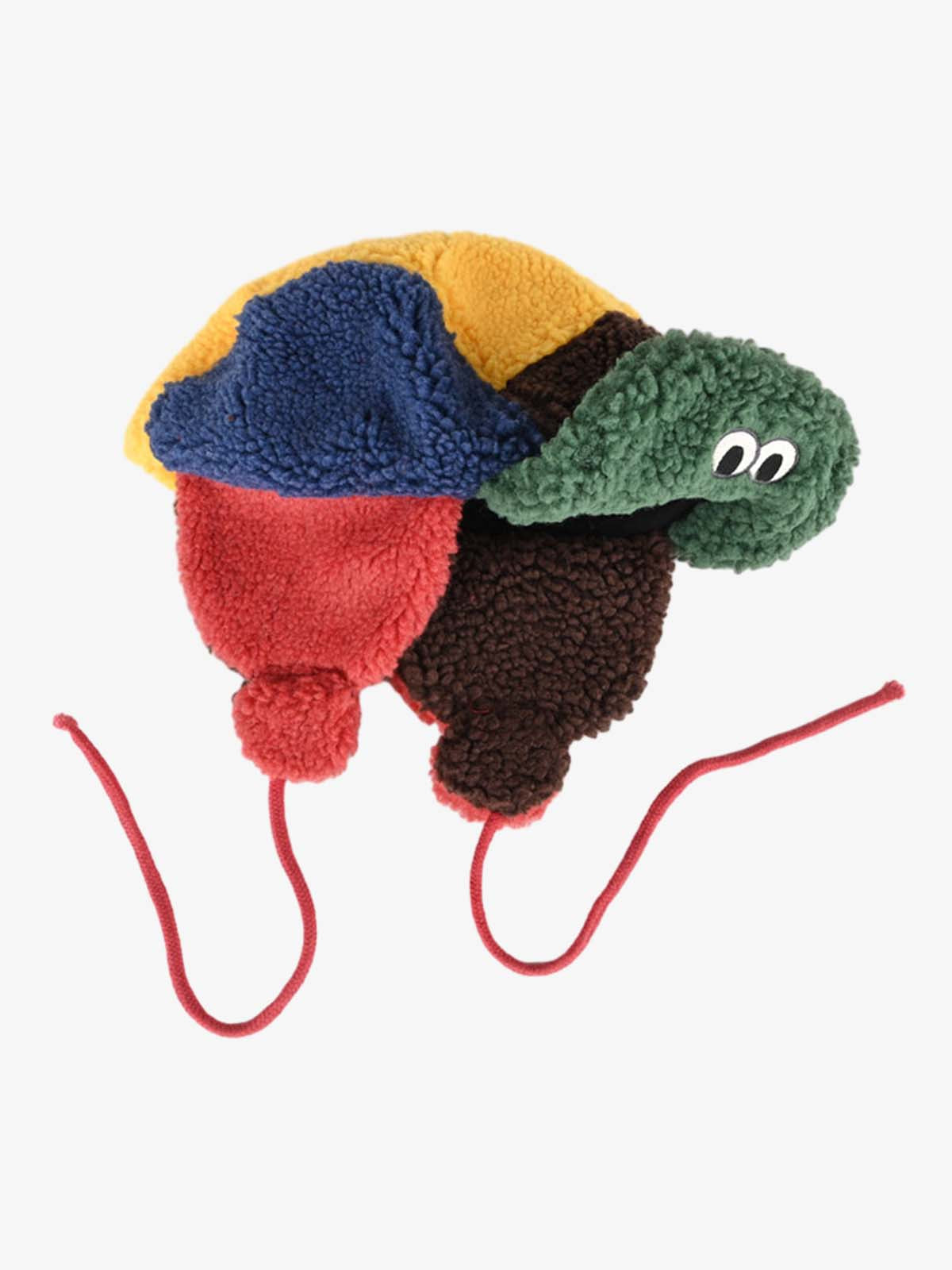 Omygoods Block Faux Sherpa Frog Ear Flap Hat