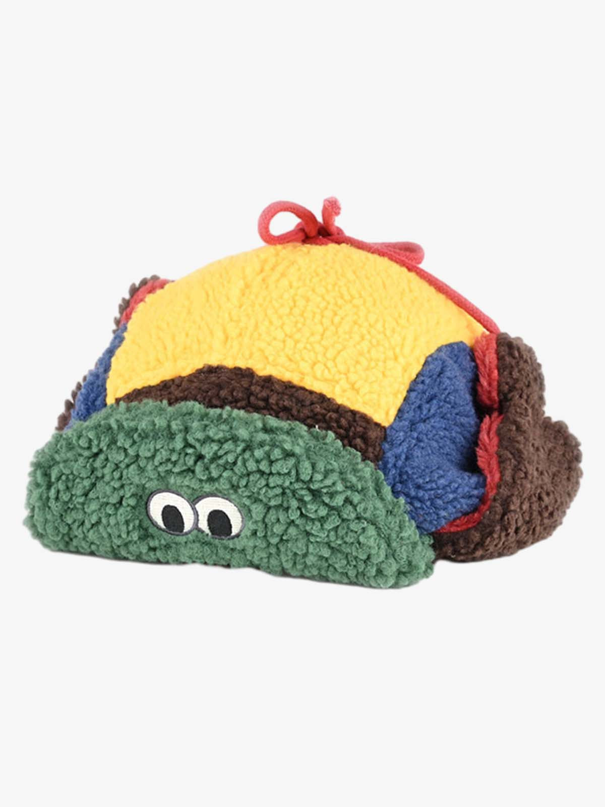 Omygoods Block Faux Sherpa Frog Ear Flap Hat
