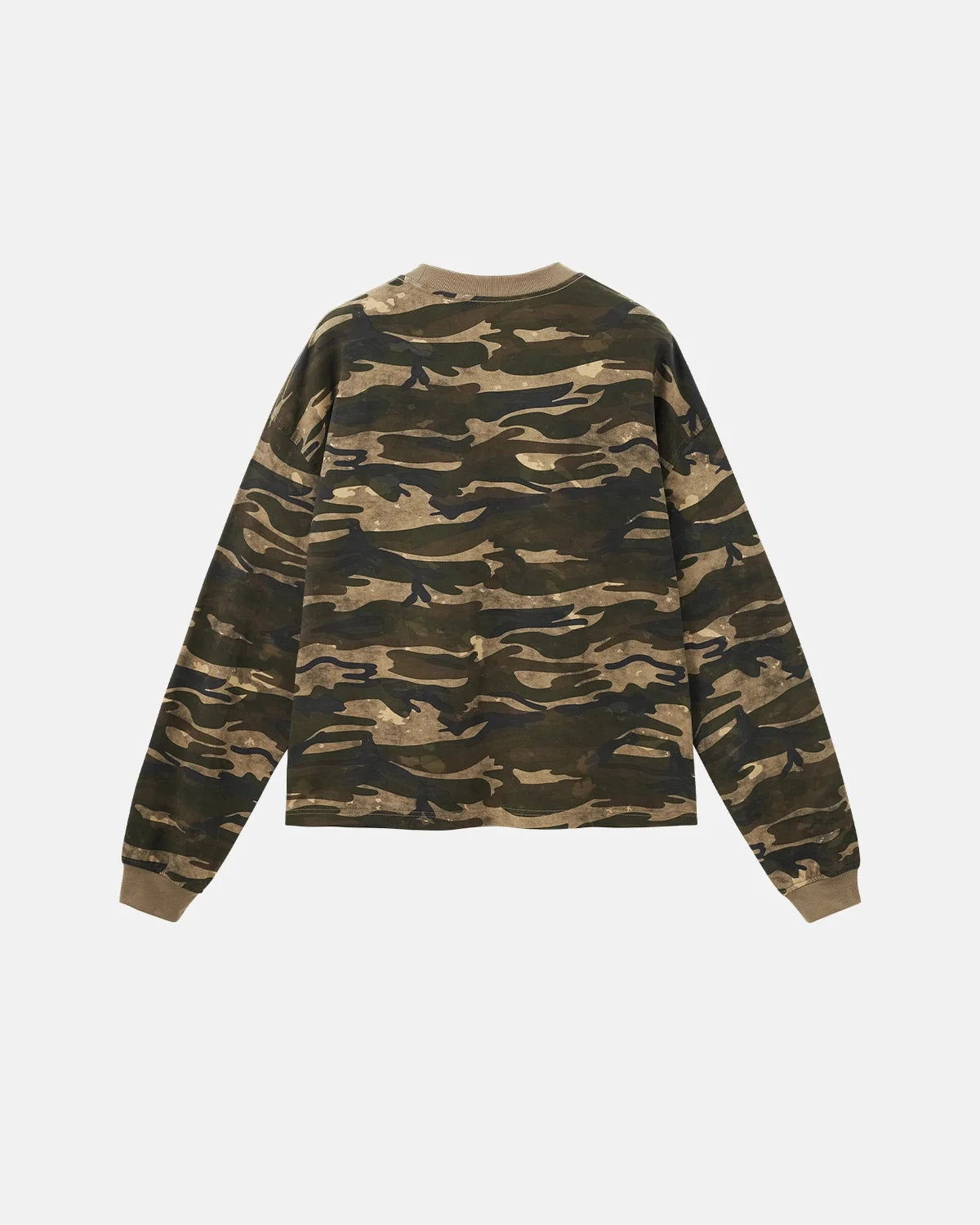 Omygoods Boxy Camo Tee In Khaki