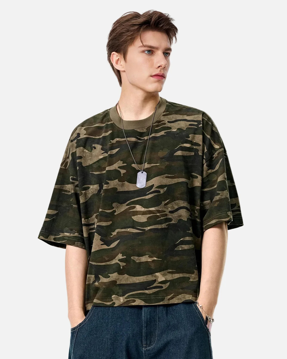 Omygoods Boxy Camo Tee