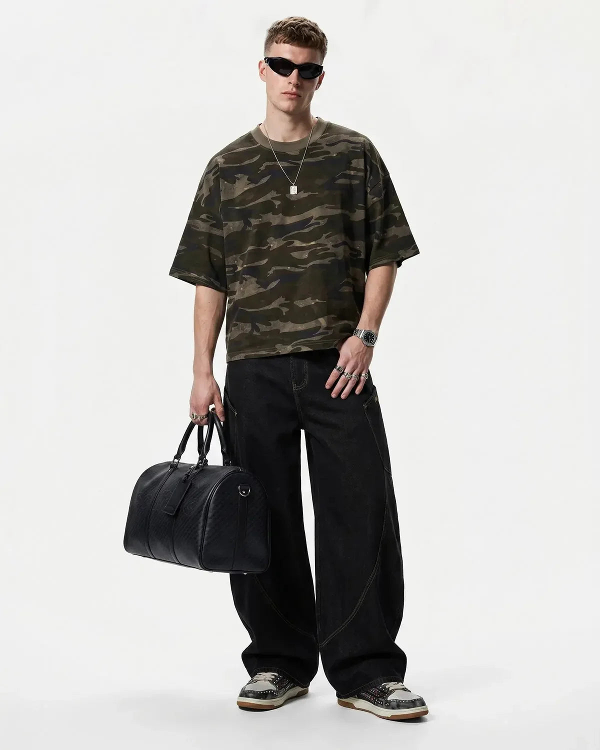 Omygoods Boxy Camo Tee
