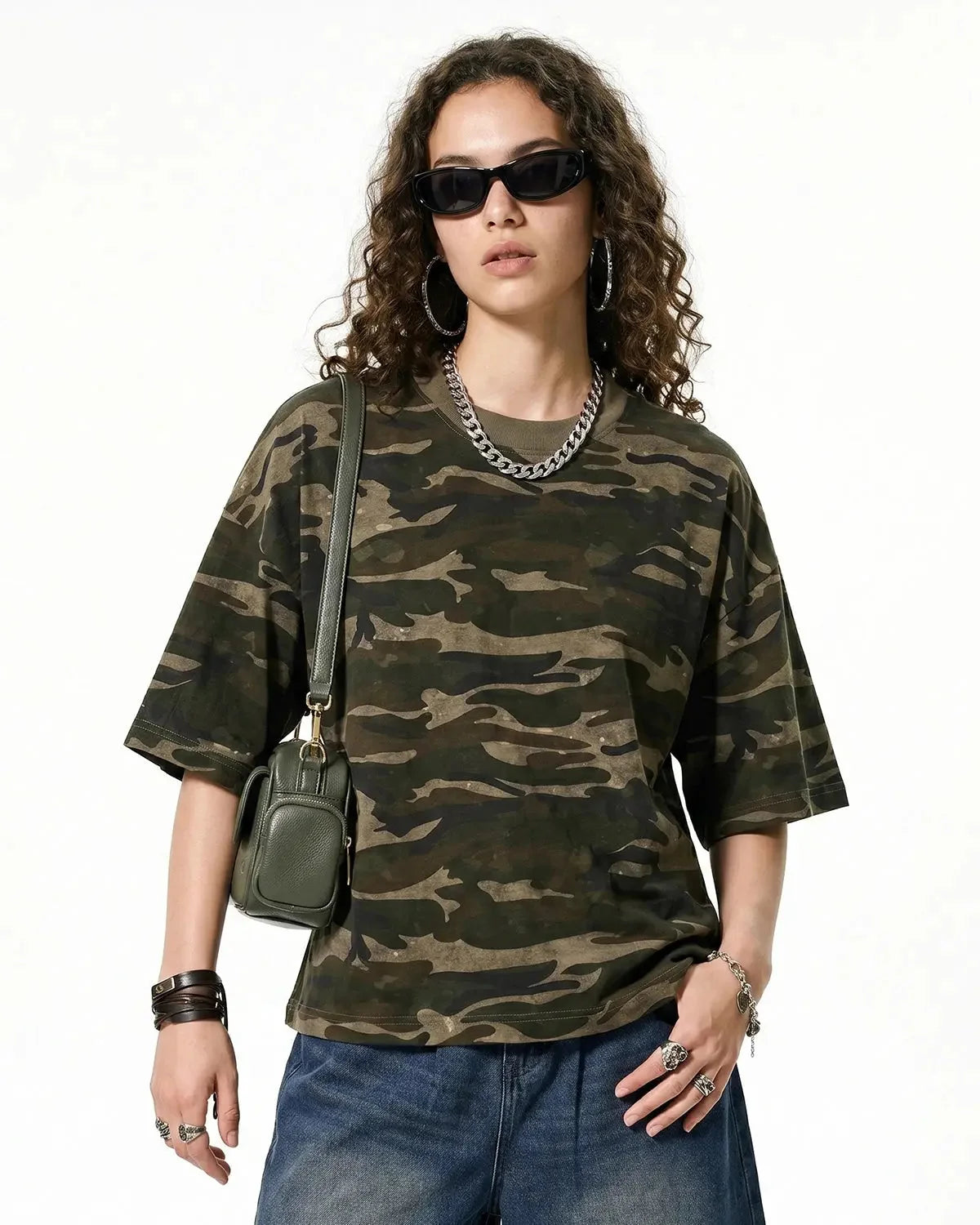 Omygoods Boxy Camo Tee
