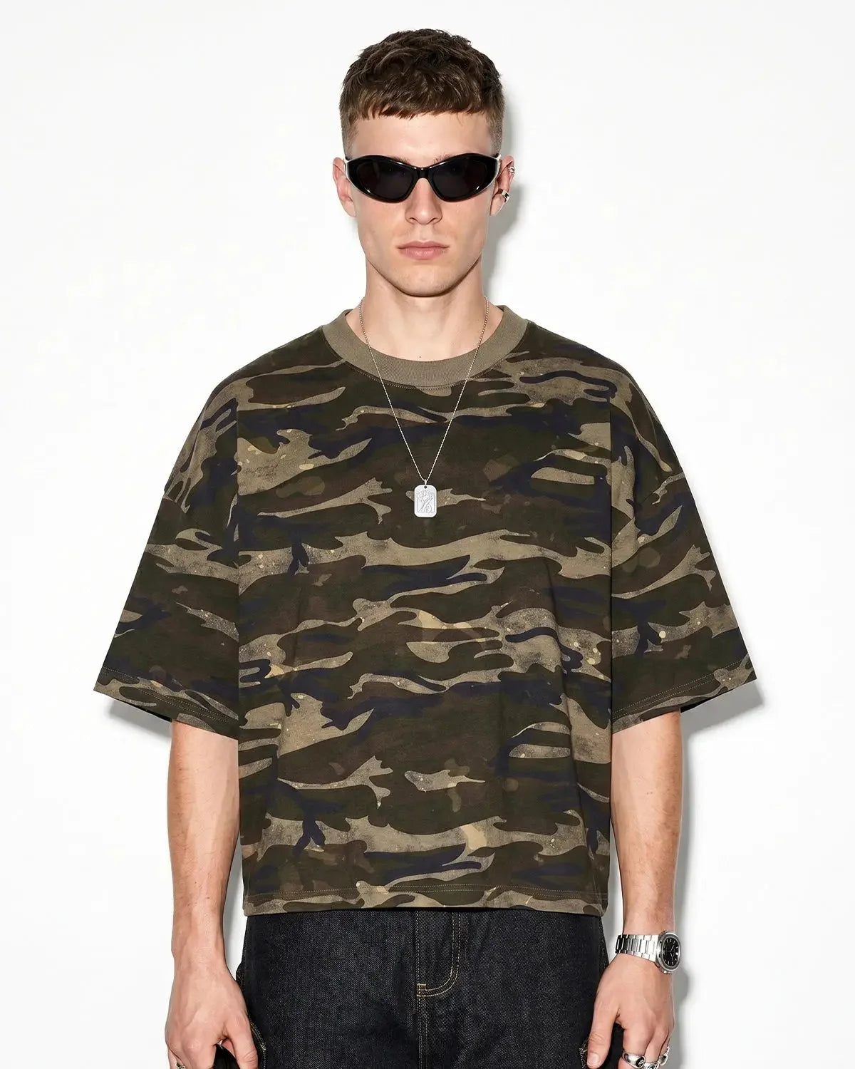 Omygoods Boxy Camo Tee
