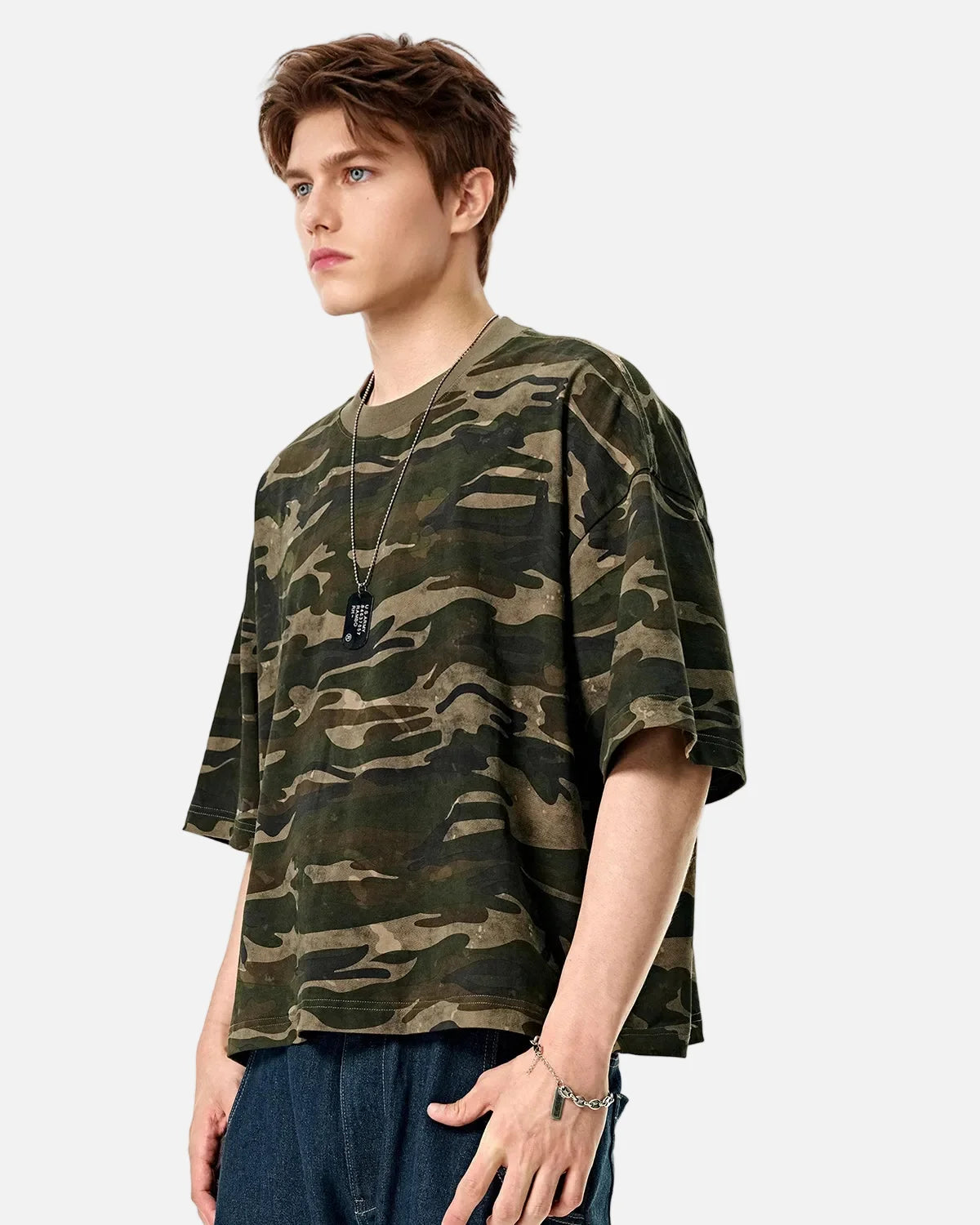 Omygoods Boxy Camo Tee
