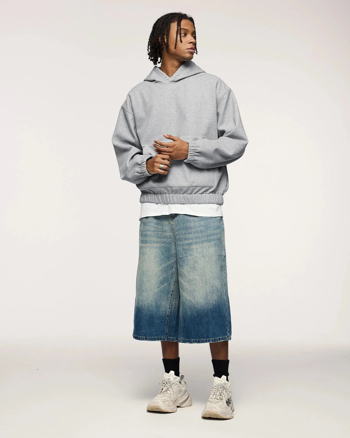 Omygoods Boxy Cropped Hoodie