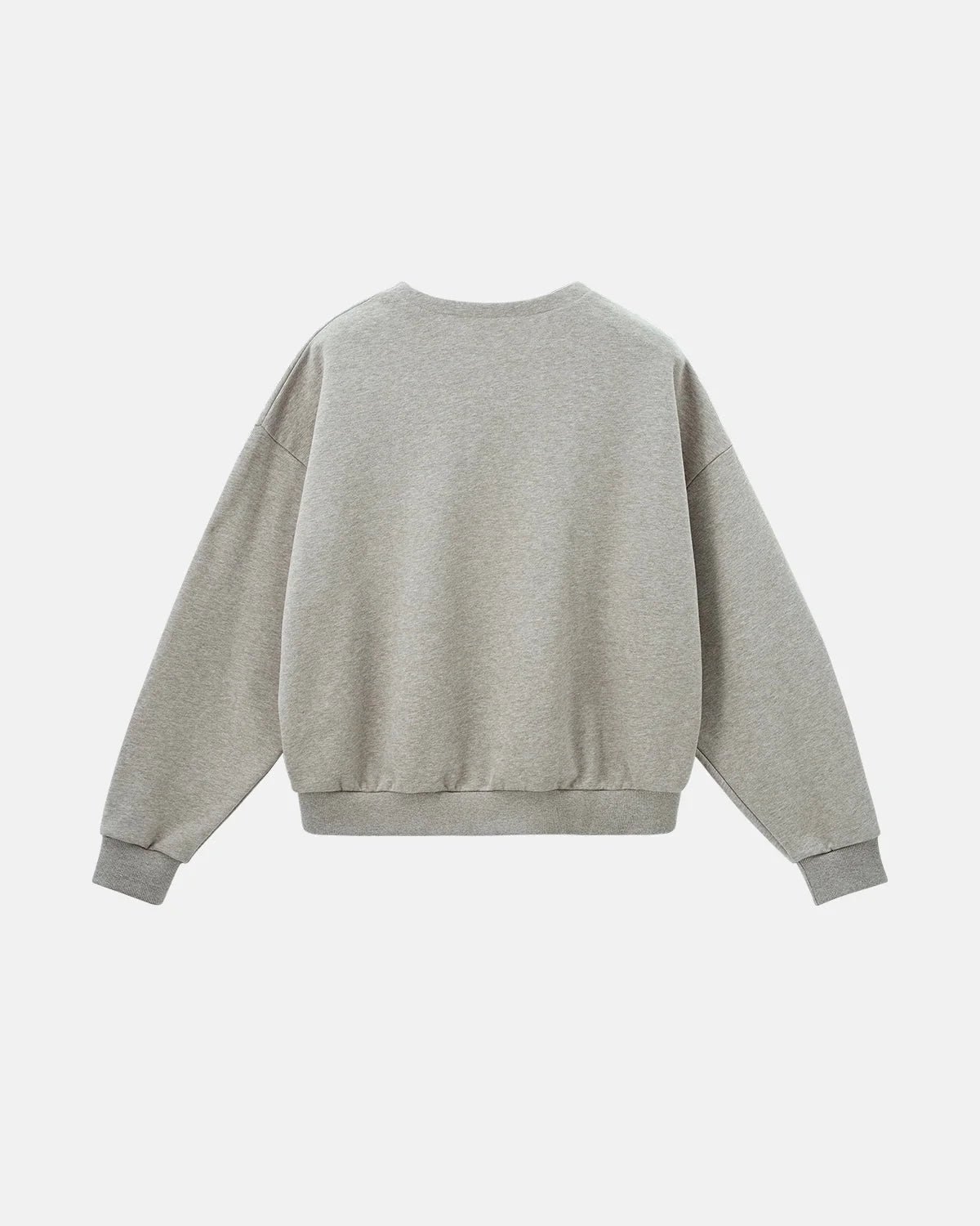 Omygoods Boxy Fit Henley Collar Sweatshirt