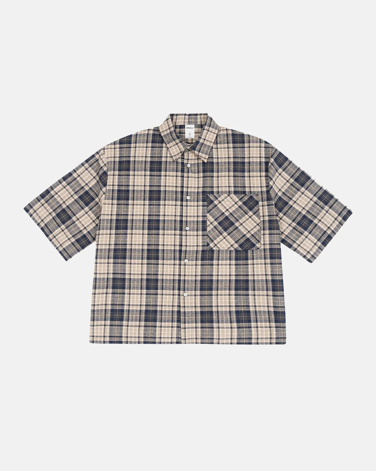 Omygoods Boxy Fit Plaid Shirt