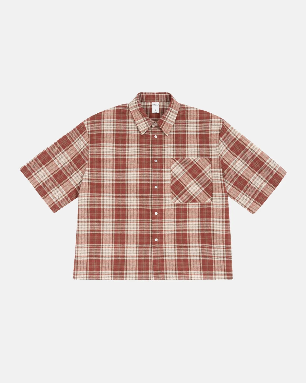 Omygoods Boxy Fit Plaid Shirt