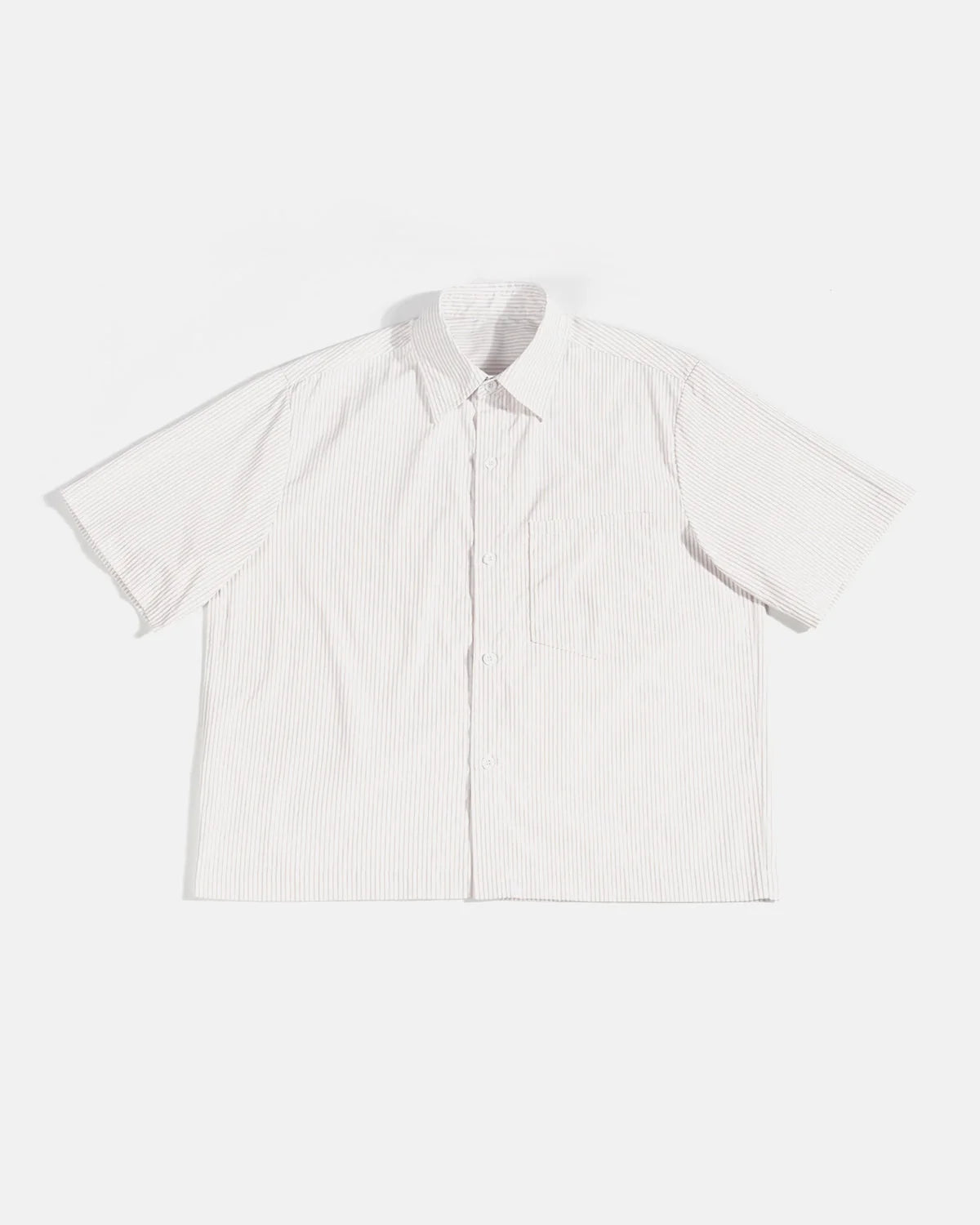 Omygoods Boxy Striped Short-Sleeve Shirt