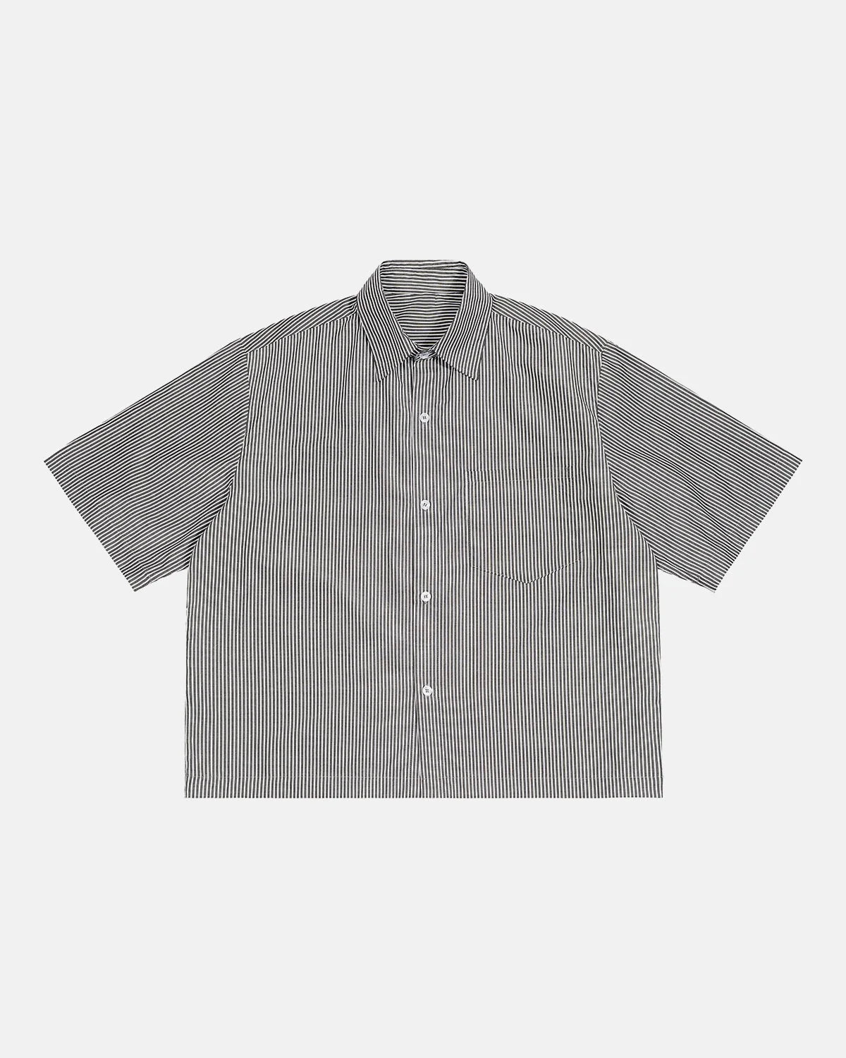 Omygoods Boxy Striped Short-Sleeve Shirt
