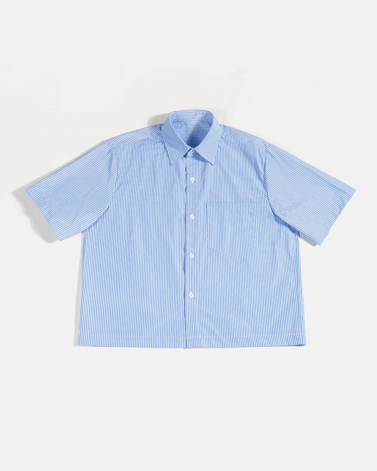 Omygoods Boxy Striped Short-Sleeve Shirt