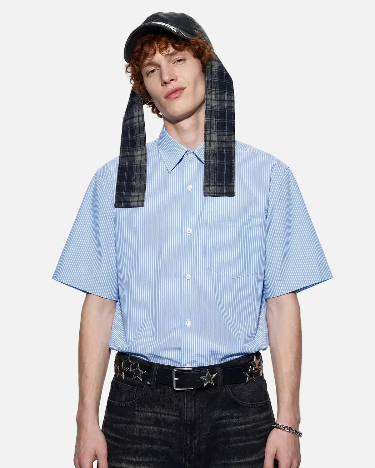 Omygoods Boxy Striped Short-Sleeve Shirt