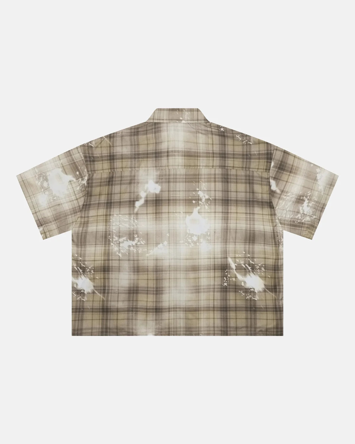 Omygoods Boxy Tencel Washed Plaid Print Shirt