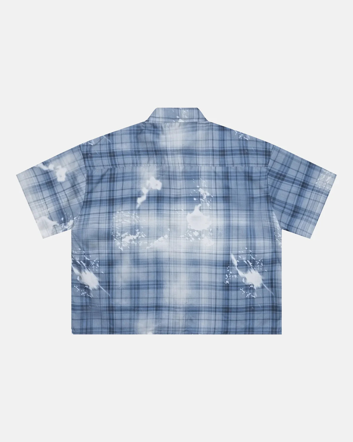 Omygoods Boxy Tencel Washed Plaid Print Shirt