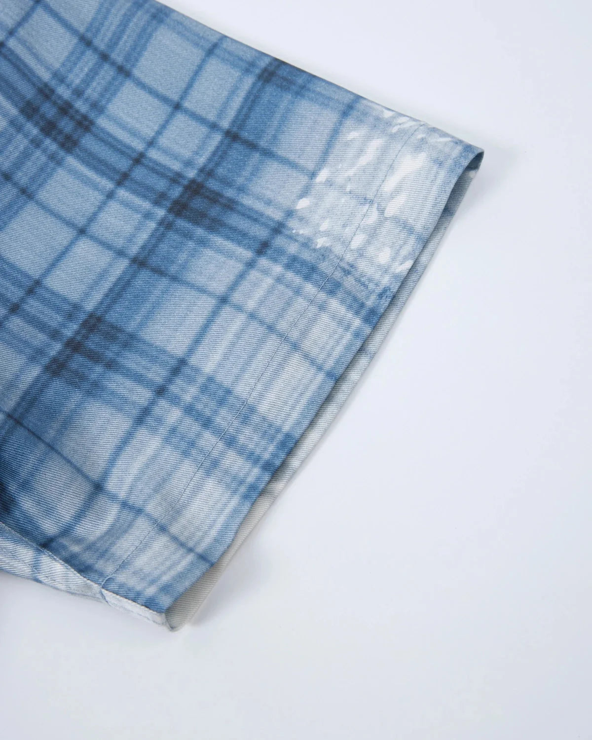 Omygoods Boxy Tencel Washed Plaid Print Shirt