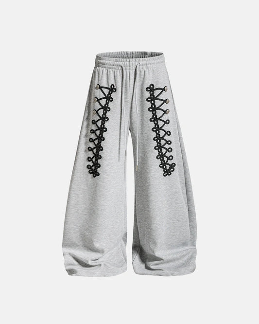 Omygoods Braid Detail Barrel Sweatpants