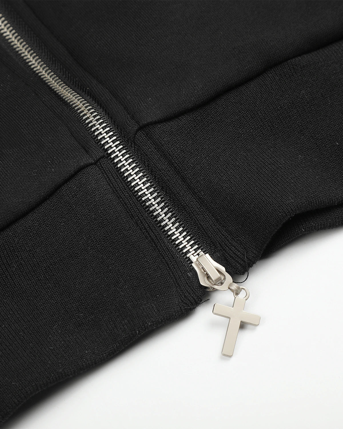 Omygoods Braided Embroidery Boxy Zip Up Hoodie
