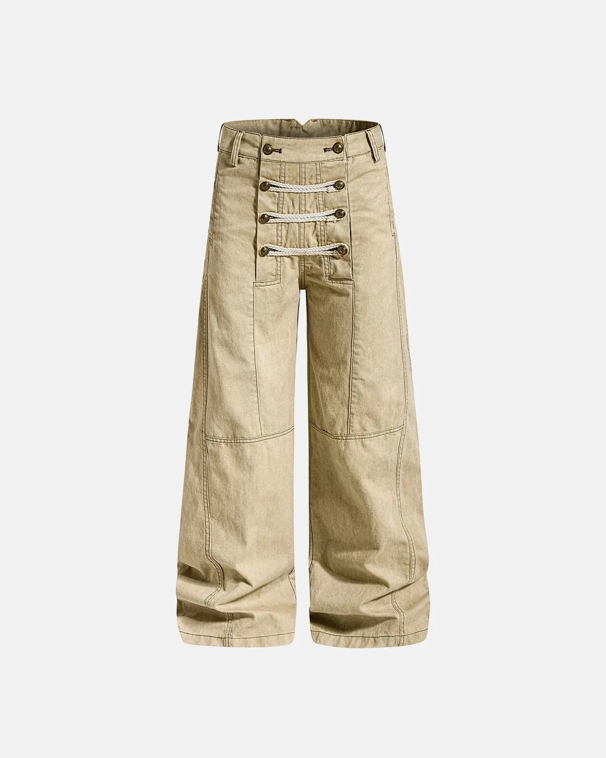 Omygoods Braided Rope Barrel Pants
