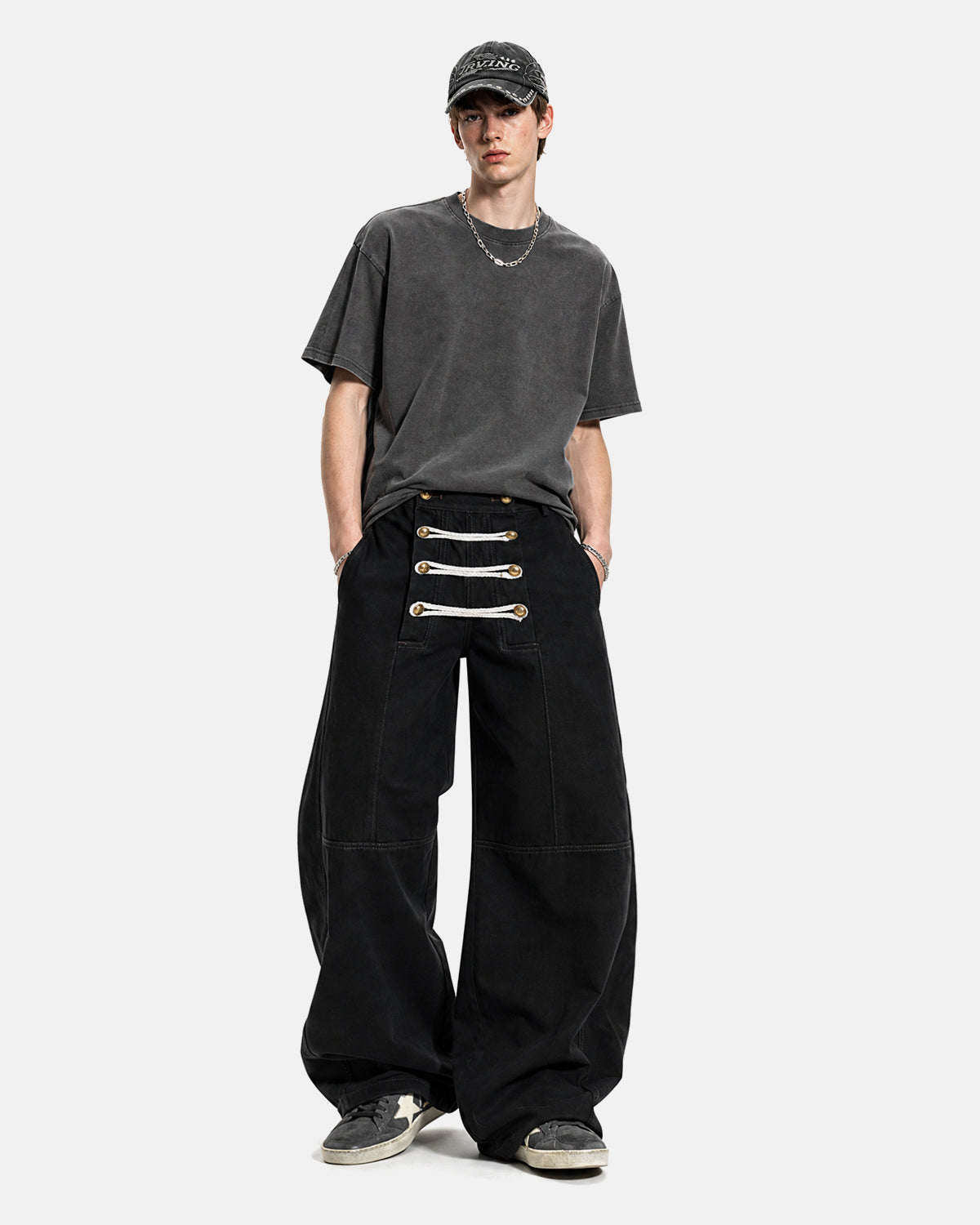 Omygoods Braided Rope Barrel Pants