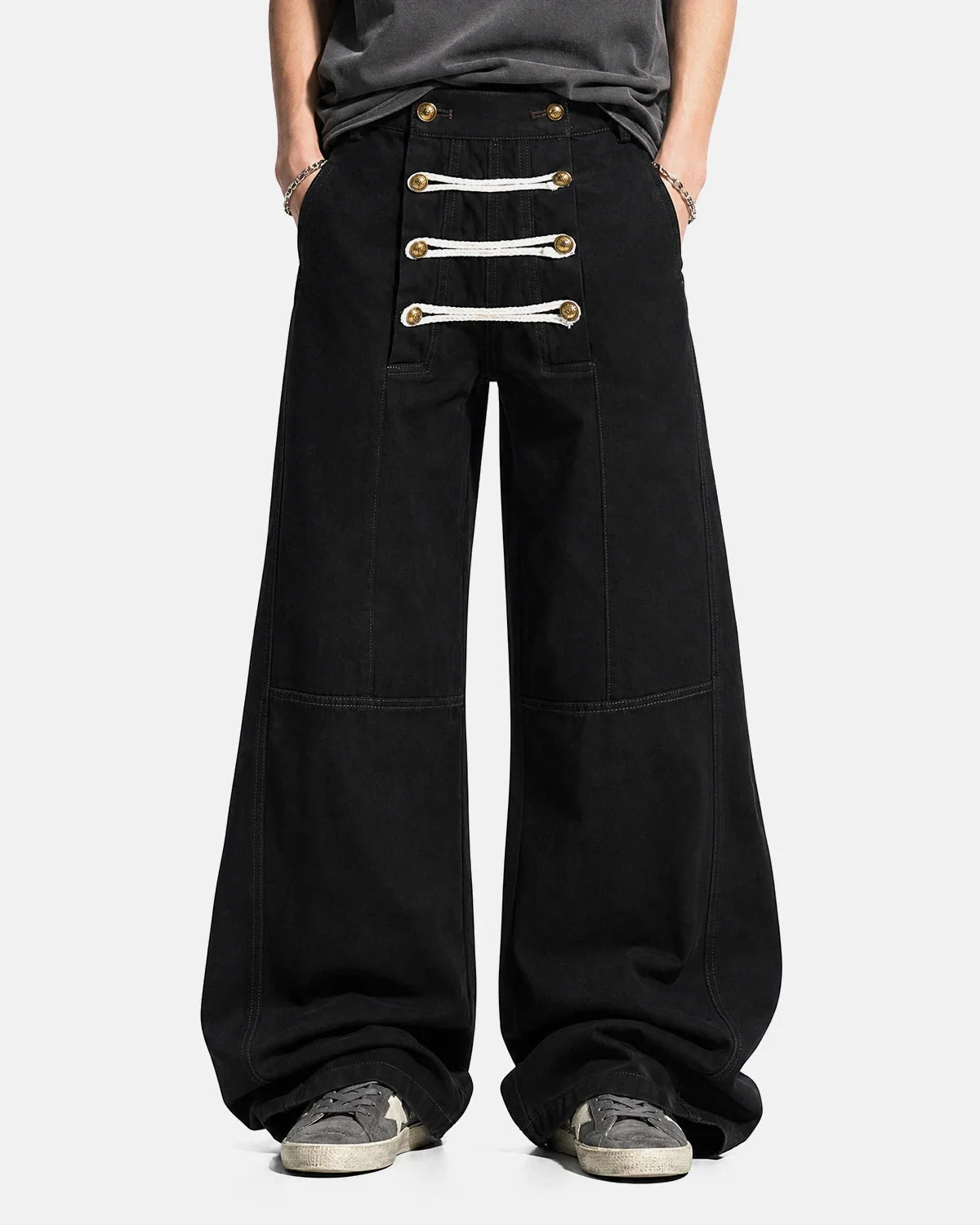 Omygoods Braided Rope Barrel Pants