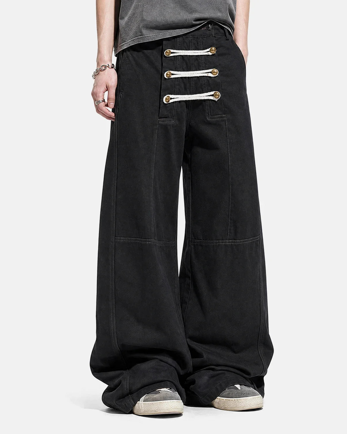 Omygoods Braided Rope Barrel Pants