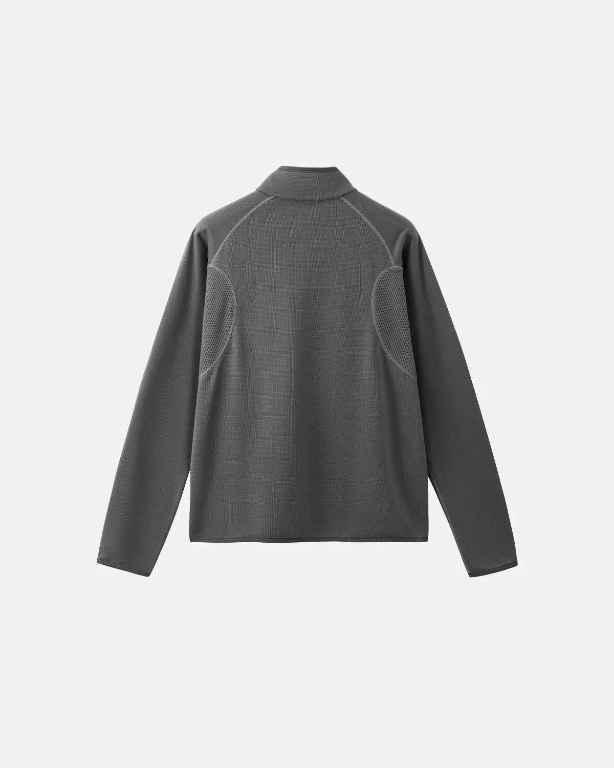 Omygoods Breathable Grid Fleece Half-Zip Sweatshirt