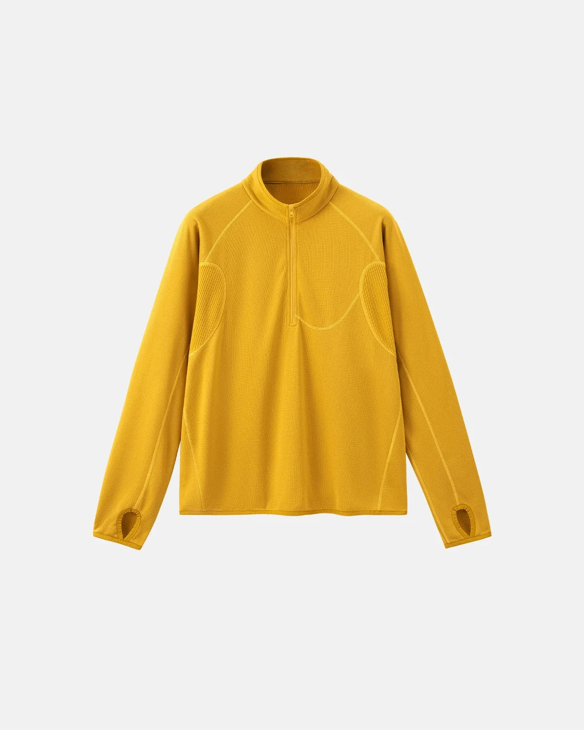 Omygoods Breathable Grid Fleece Half-Zip Sweatshirt
