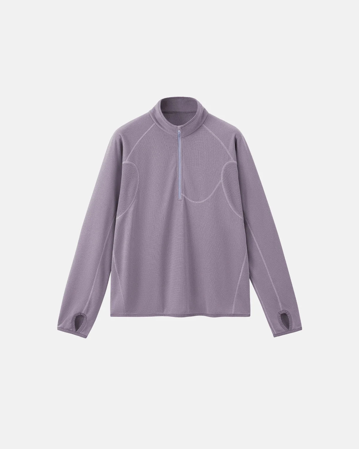 Omygoods Breathable Grid Fleece Half-Zip Sweatshirt