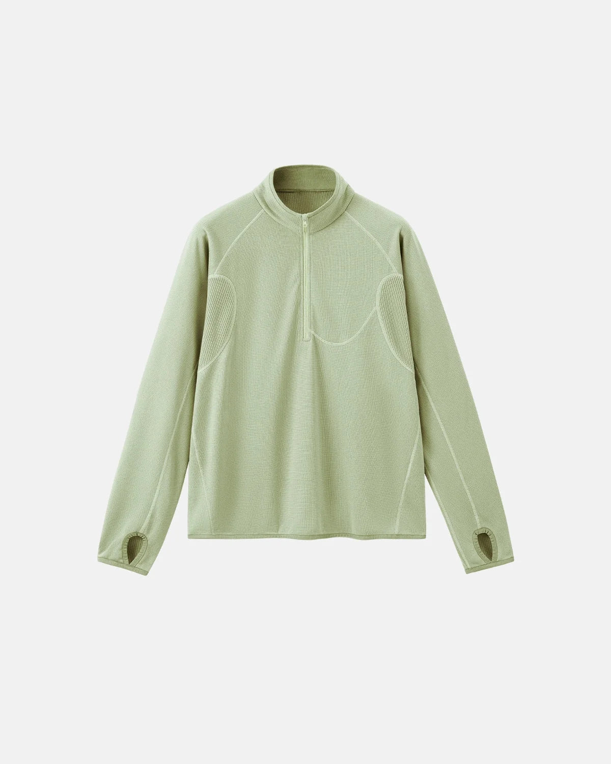 Omygoods Breathable Grid Fleece Half-Zip Sweatshirt