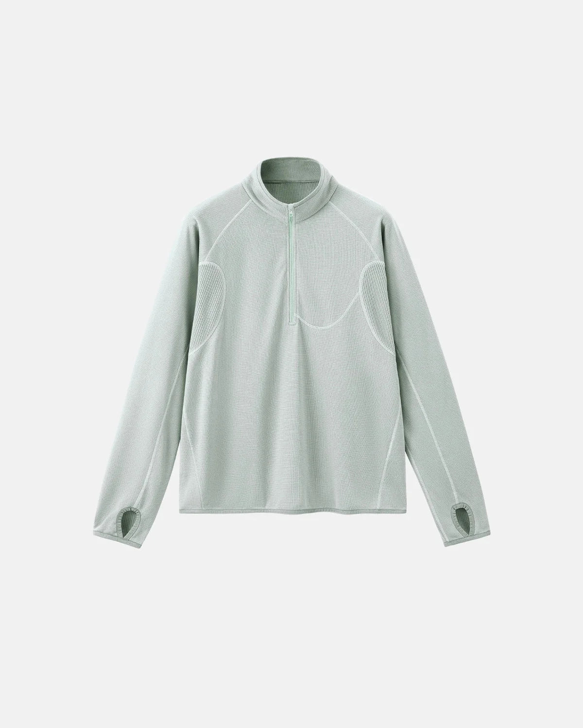 Omygoods Breathable Grid Fleece Half-Zip Sweatshirt
