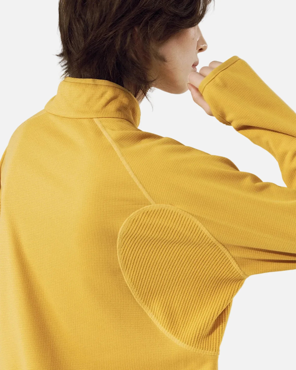Omygoods Breathable Grid Fleece Half-Zip Sweatshirt