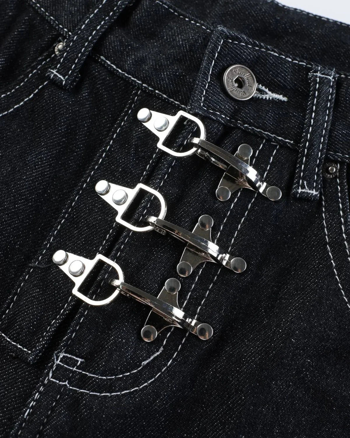 Omygoods Buckle Detail Raw Denim Jorts