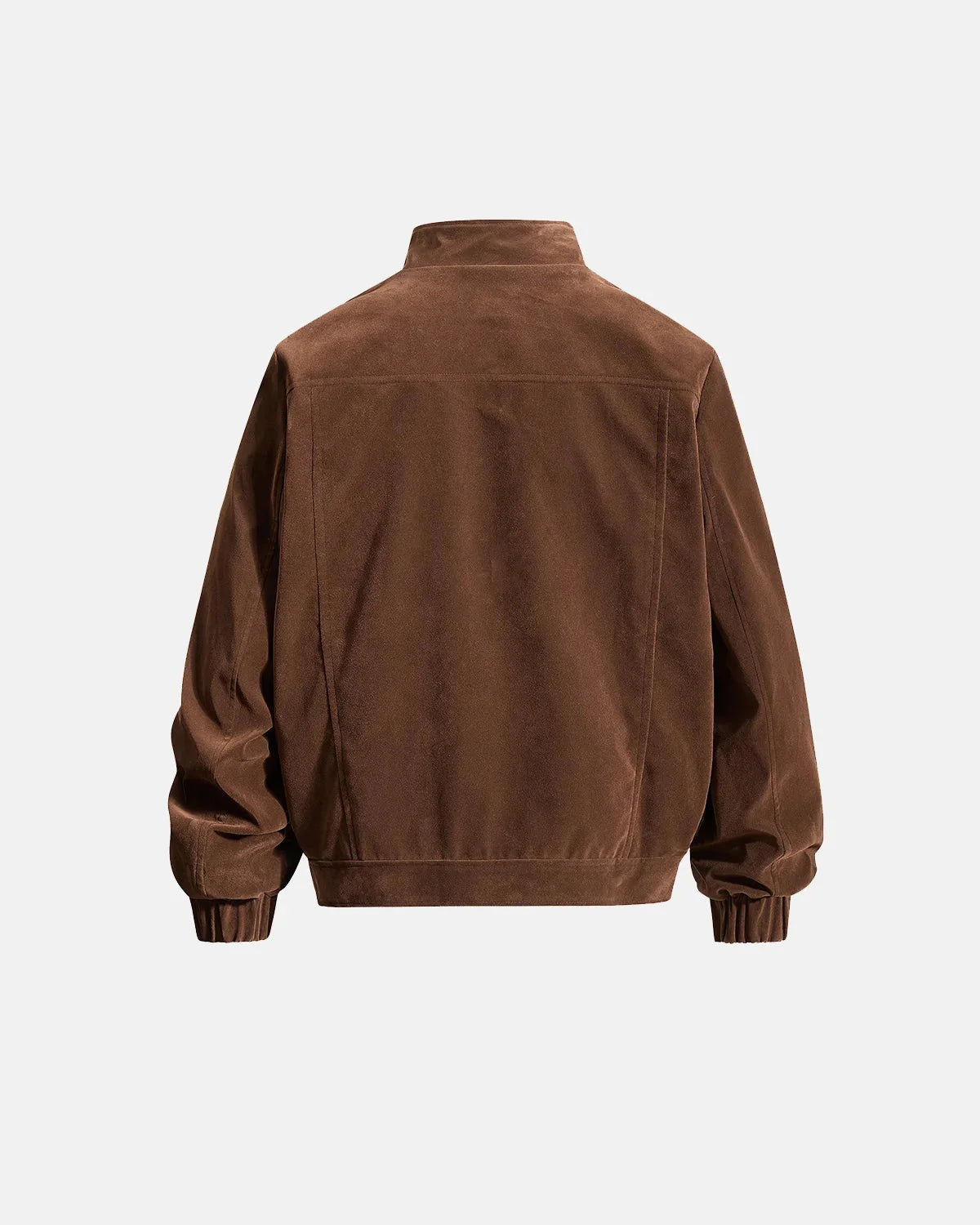 Omygoods Buckle Hem Suede Bomber Jacket