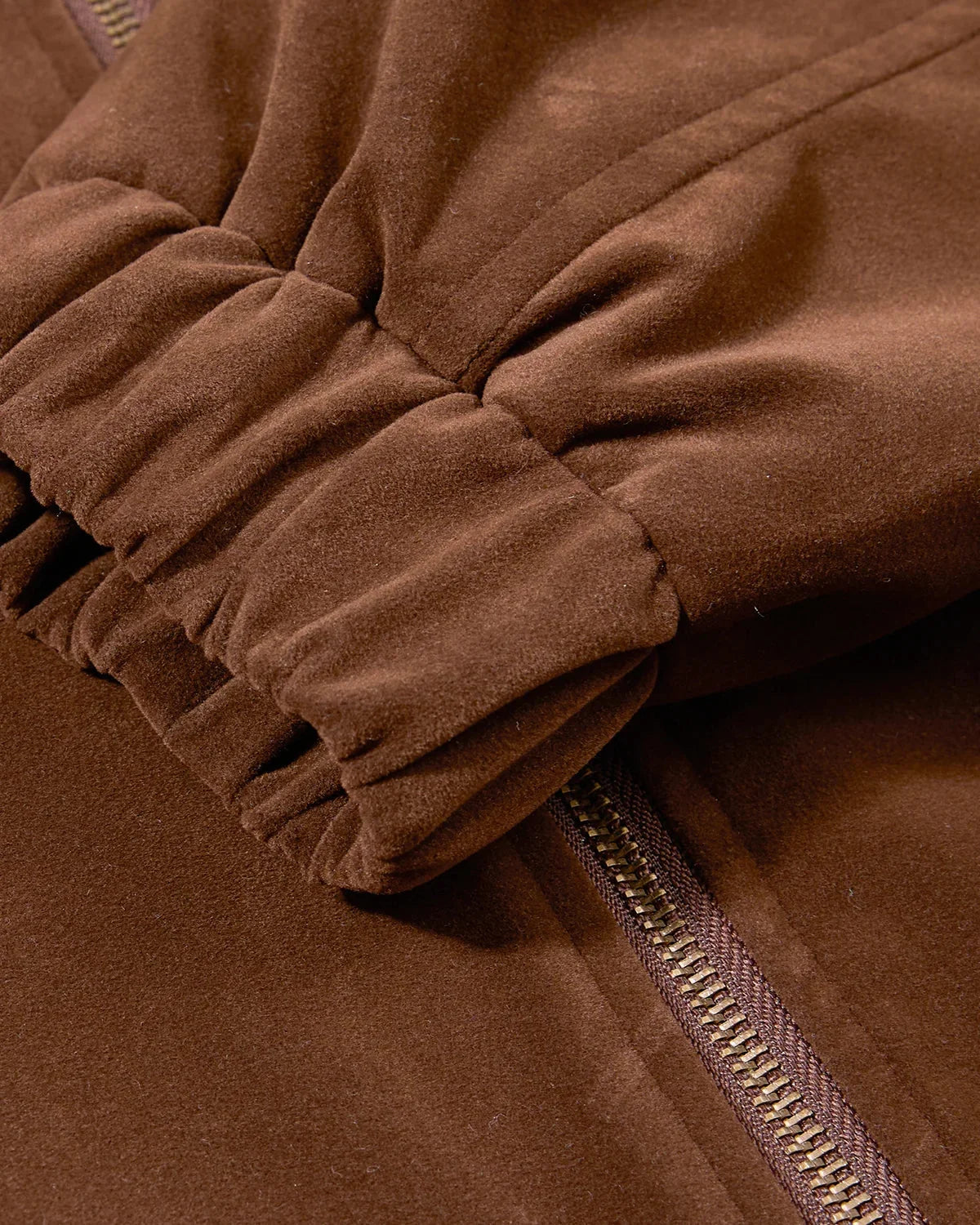 Omygoods Buckle Hem Suede Bomber Jacket
