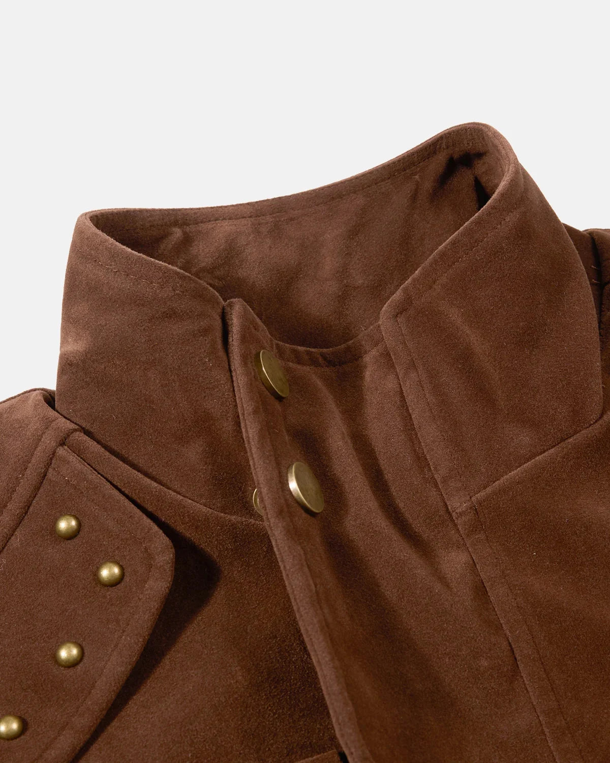 Omygoods Buckle Hem Suede Bomber Jacket