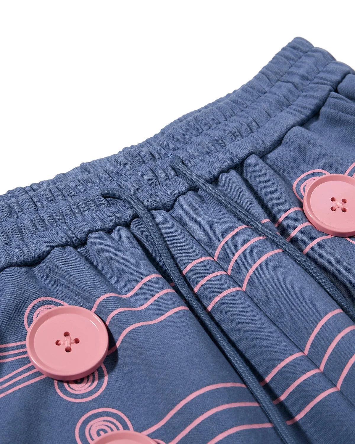 Omygoods Button Detail Wide-Leg Sweatpants