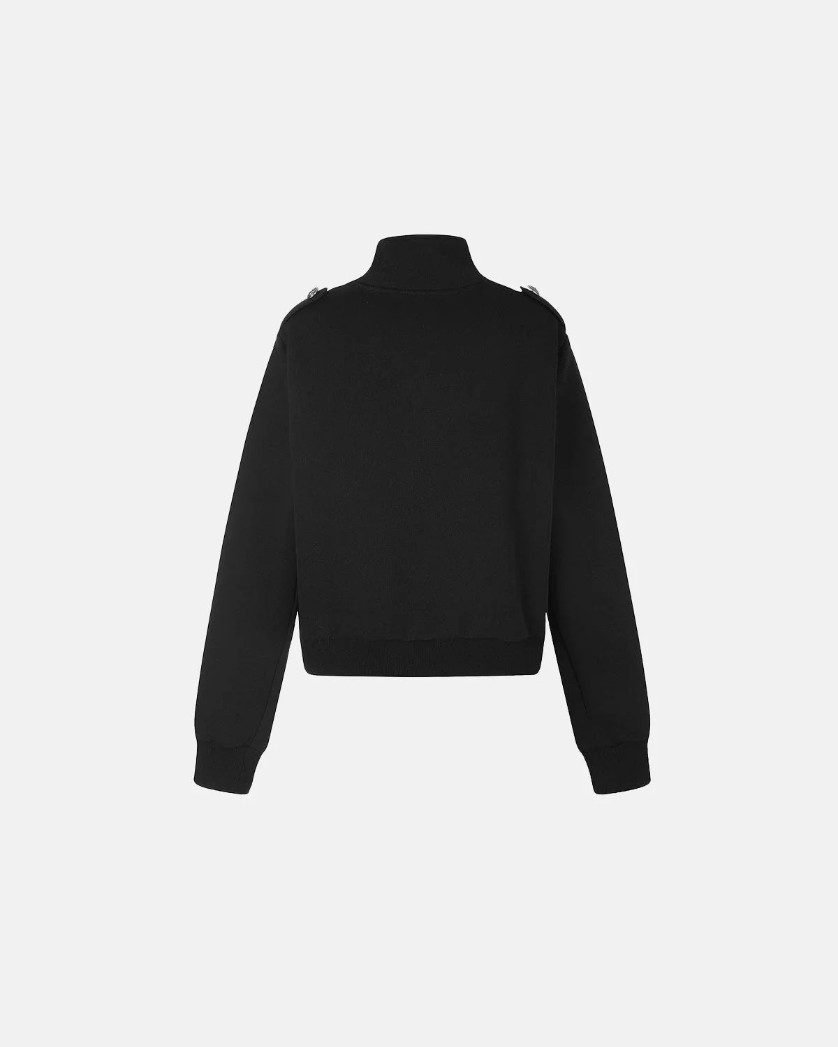 Omygoods Silver Button Stand Collar Zip Jacket