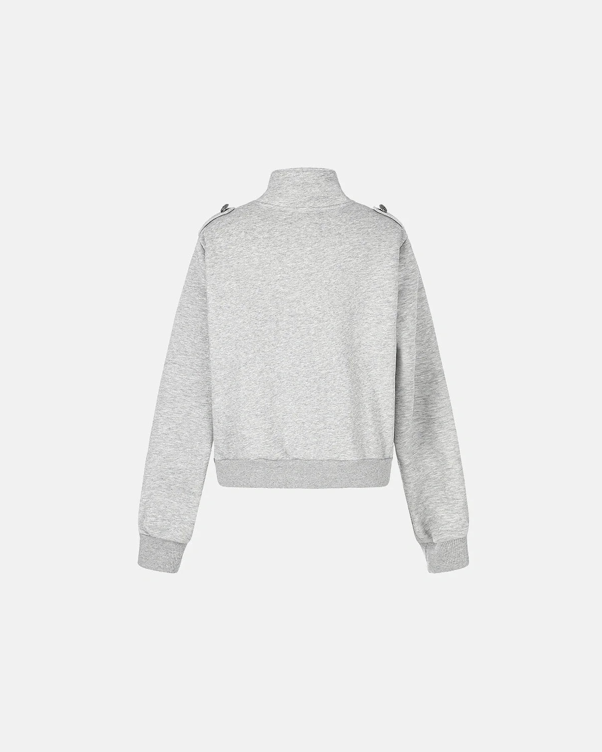 Omygoods Silver Button Stand Collar Zip Jacket
